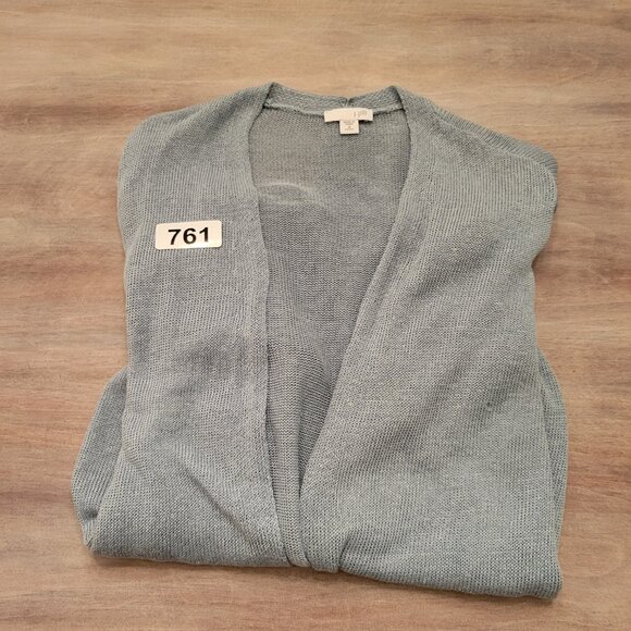 J. Jill Linen Blend Semi Sheer Open Front Long Cardigan Sweater Sz Medium - Picture 9 of 9